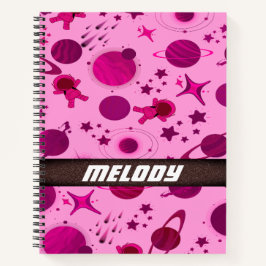 Cuaderno coloridos planetas del espacio ultraterrestre patr