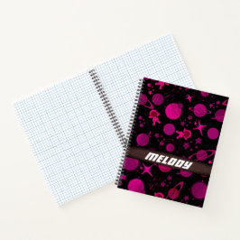 Cuaderno coloridos planetas del espacio ultraterrestre patr