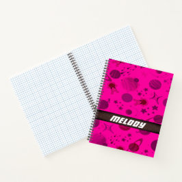 Cuaderno coloridos planetas del espacio ultraterrestre patr