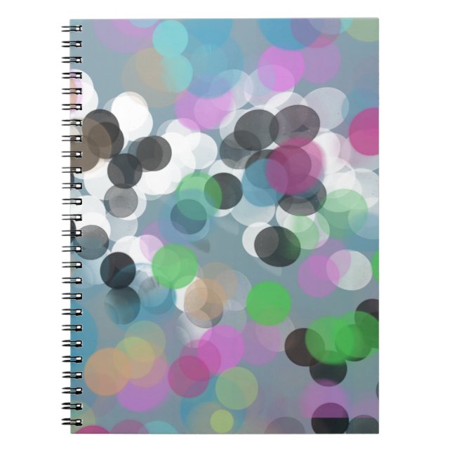 Cuaderno Coloridos puntos de Bokeh Confetti (Frente)