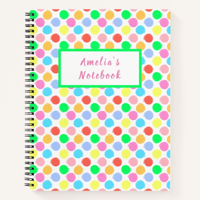 Cuaderno Coloridos puntos de polka (Anverso)