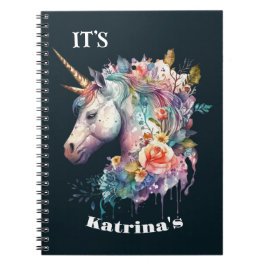 Cuaderno Colorosa acuarela morada mágica floral unicornio