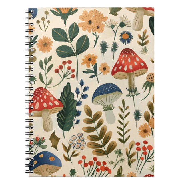 Cuaderno Coloroso champiñón botánico (Frente)