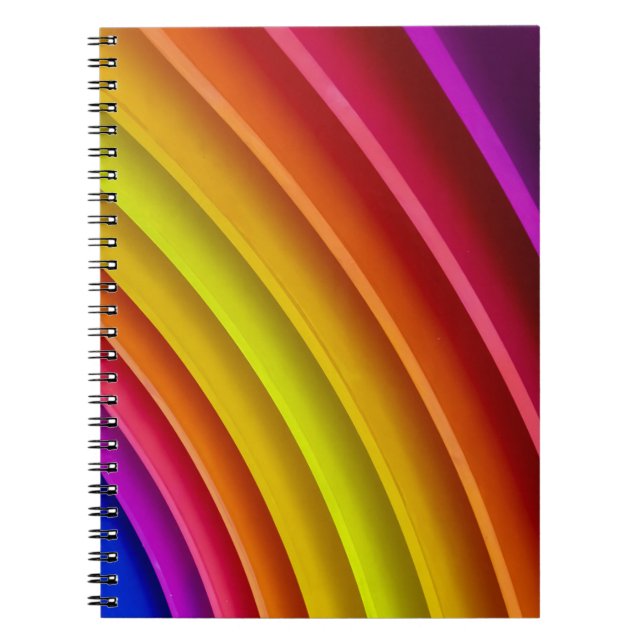 Cuaderno Columna de arco iris morado, rojo y amarillo (Frente)