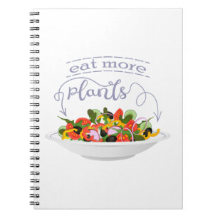 Cuaderno Coma más plantas con letras de motivación de ensal