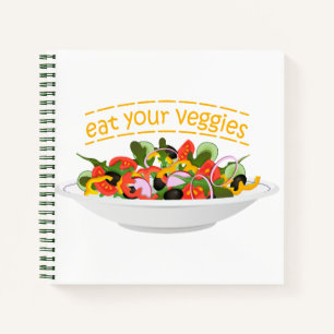 Cuaderno Coma tus verduras Cita cuenco de ensaladas frescas