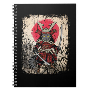 Cuaderno Combatiente de espadas de gatos de Samurai japoné