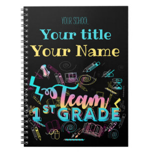 Cuaderno Combine primero los iconos frescos de la escuela
