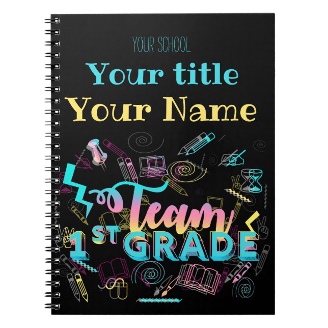Cuaderno Combine primero los iconos frescos de la escuela (Frente)