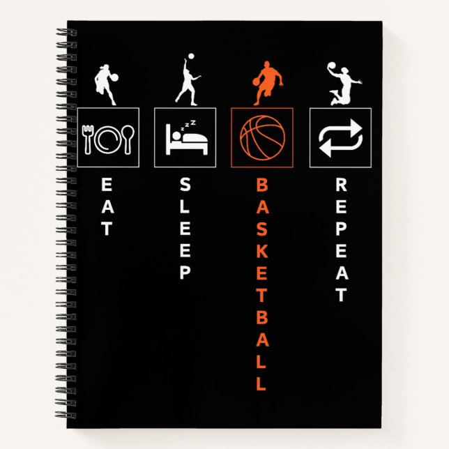 Cuaderno Comer Dormir Baloncesto Repetir (Anverso)