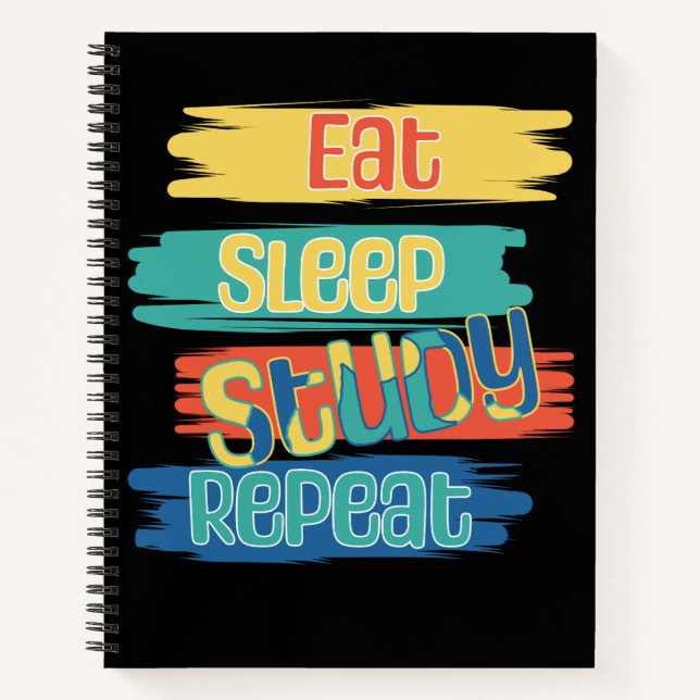 Cuaderno Comer Dormir Estudiar Repetir (Anverso)