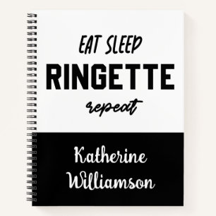 Cuaderno Comer Dormir Ringette Repetir Jugador de Ringette 