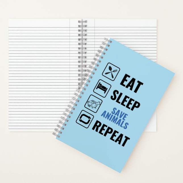 Cuaderno Comer Dormir Salvar Animales Repetir  (Interior)
