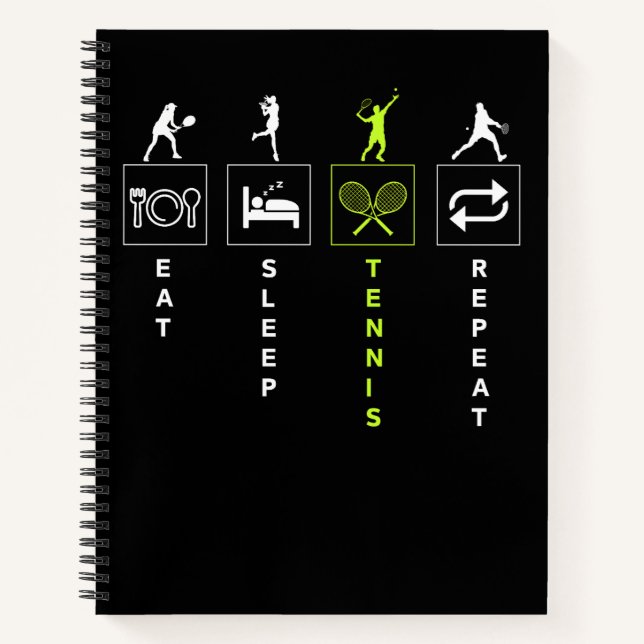 Cuaderno Comer Dormir Tenis Repetir (Anverso)