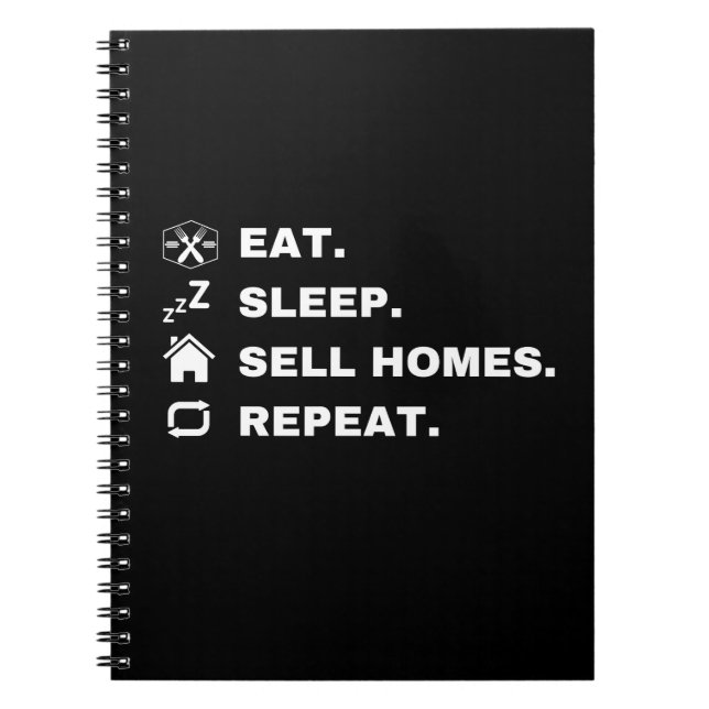 Cuaderno Comer, dormir, vender casas, repetir (Frente)