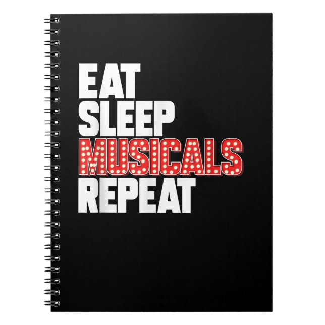 Cuaderno Comer el sueño de los musicales repetir actriz de  (Frente)
