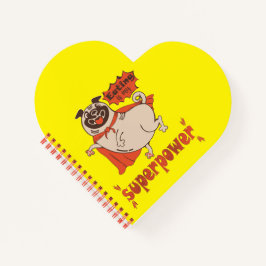 Cuaderno Comer es mi sobrenombre rojo cloak pug estilo cómi