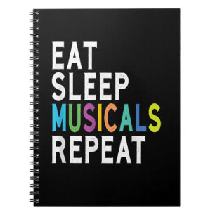 Cuaderno Comer musicales de sueño repetidos, regalos que ac