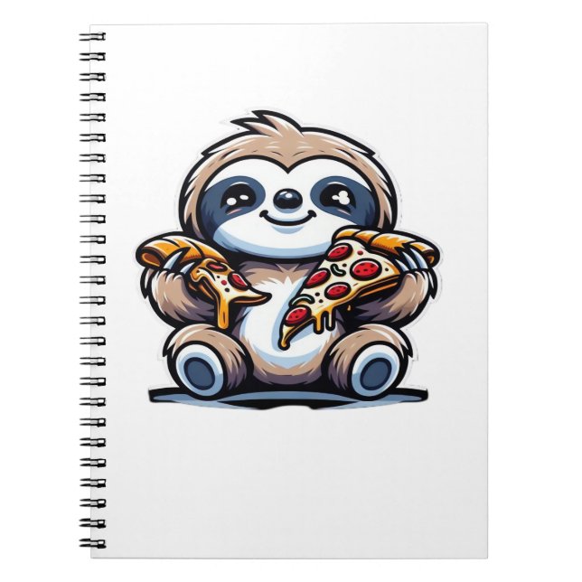 Cuaderno Comer pizza humorística, Kawaii Animal Lover (Frente)