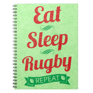 Cuaderno Comer Rugby de Sueño Repetido Notepad
