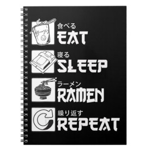 Cuaderno Comer Sleep Anime Repetir Idea de Regalo Cosplayer