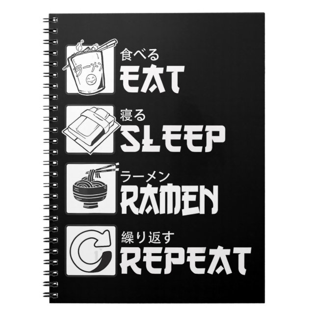 Cuaderno Comer Sleep Anime Repetir Idea de Regalo Cosplayer (Frente)
