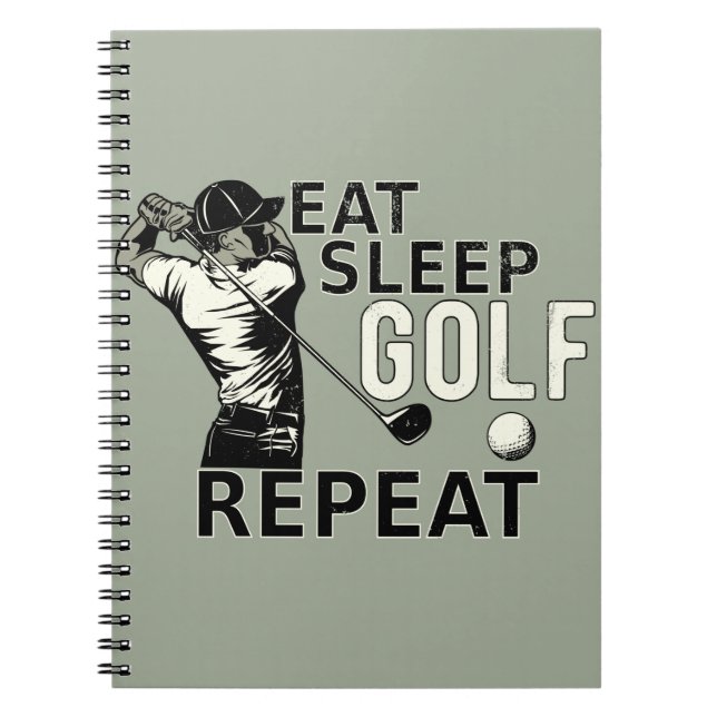 Cuaderno Comer Sleep Golf Repetir un regalo divertido para  (Frente)