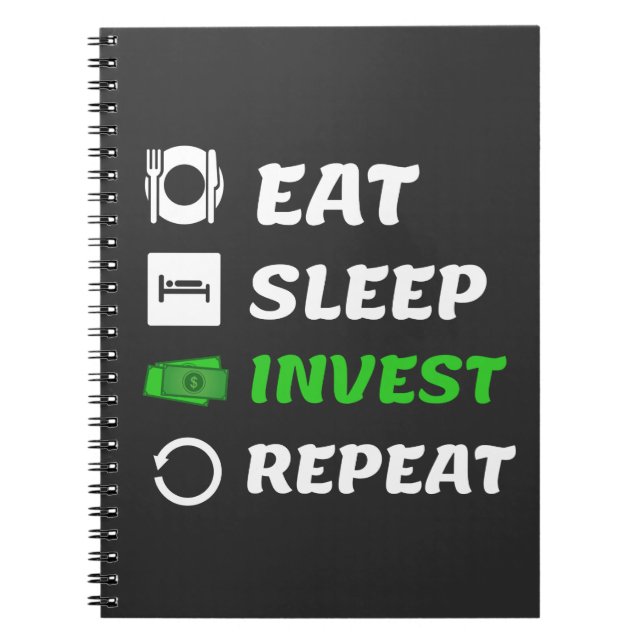 Cuaderno Comer Sleep Invertir Repetición de Dividendo Inver (Frente)