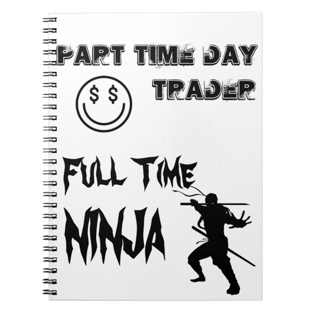 Cuaderno Comerciante de día por horas Ninja a tiempo (Frente)