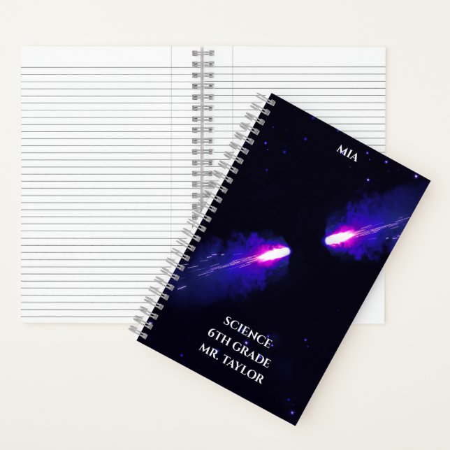 Cuaderno Cometas colisionan Espacio Cósmico Púrpura (Interior)