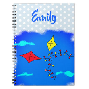 Cuaderno Cometas en el cielo dibujo nombre de niños