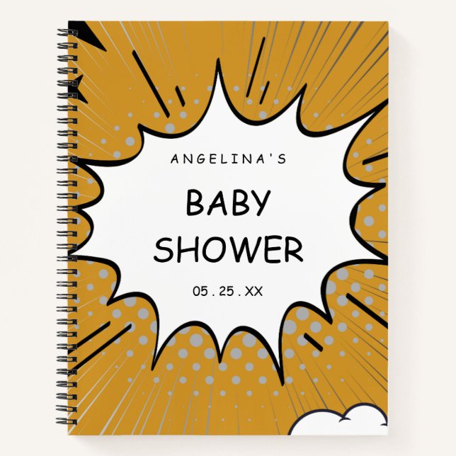 Cuaderno Cómic Baby Shower Gift List Notebook (Anverso)