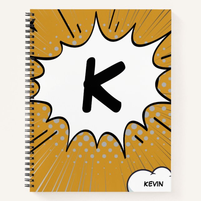 Cuaderno Comic personalizado con nombre personalizado (Anverso)