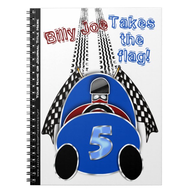 Cuaderno Comic Vintage Race Car - Personalizado (Frente)