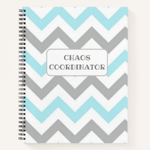 Cuaderno Cómico coordinador de caos zigzag blanco gris verd