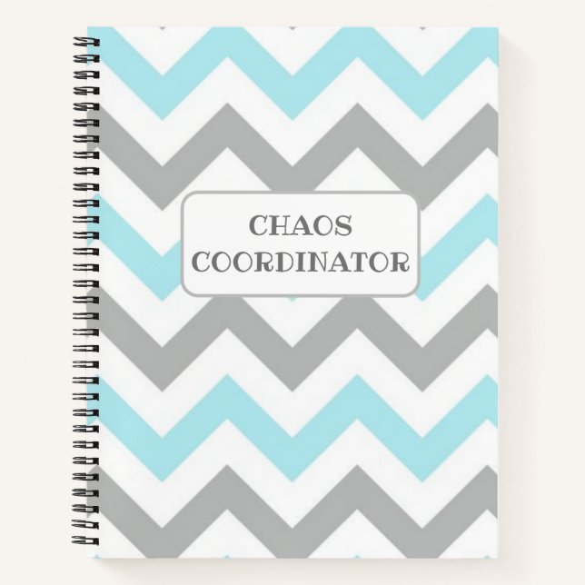 Cuaderno Cómico coordinador de caos zigzag blanco gris verd (Anverso)