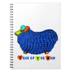 Cuaderno Cómico portátil Zodiac Año Chino Ram Azul Ram