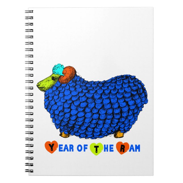 Cuaderno Cómico portátil Zodiac Año Chino Ram Azul Ram (Frente)