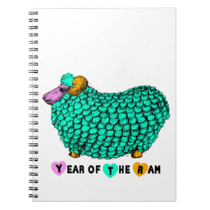Cuaderno Cómico portátil Zodiac Año Chino Ram Verde Ram