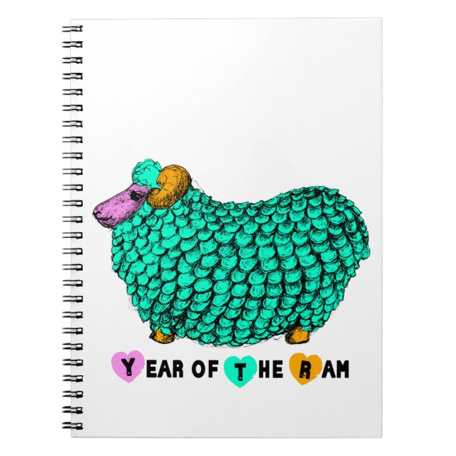 Cuaderno Cómico portátil Zodiac Año Chino Ram Verde Ram (Frente)