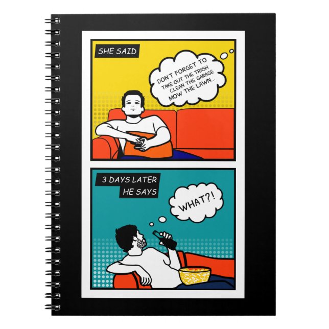 Cuaderno Comics Geek Rugged de color azul naranja (Frente)
