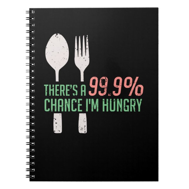 Cuaderno Comida - 99,9% de posibilidades de que tenga hambr (Frente)