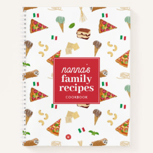 Cuaderno Comida Italiana Pizza Pasta Familia Nonna Receta