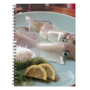 Cuaderno Comida japonesa de sashimi de calamar para servir
