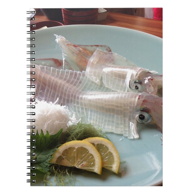 Cuaderno Comida japonesa de sashimi de calamar para servir  (Frente)