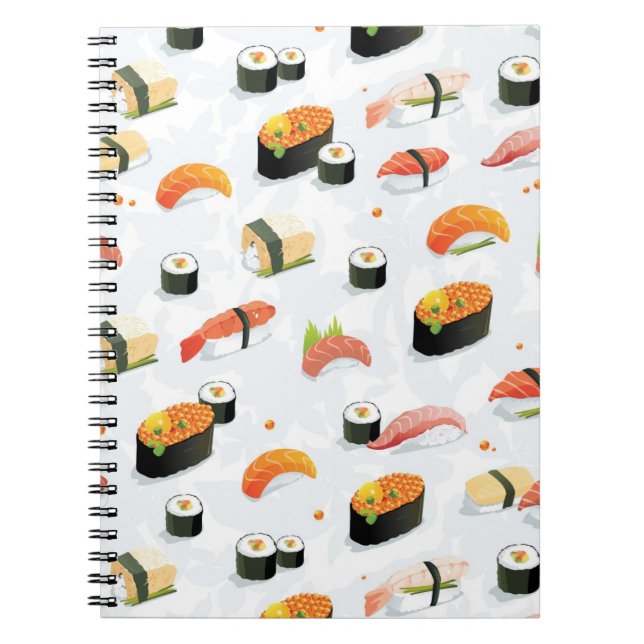 Cuaderno Comida japonesa:Patrón de sushi (Frente)