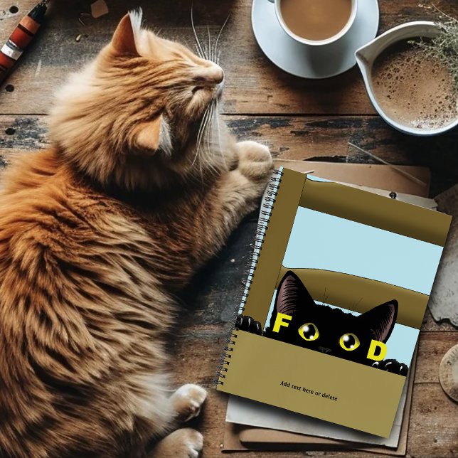 Cuaderno Comida para gatos negros Gato hambriento divertido (Subido por el creador)