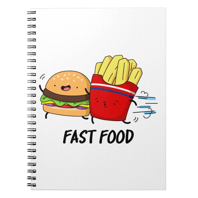 Cuaderno Comida Rápida Burguesa Graciosa Y Bollos De Fries (Frente)