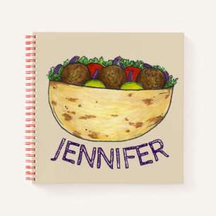 Cuaderno Comida vegetariana Falafel Pita Sandwich personali
