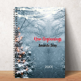 Cuaderno Comienzos nuevos árbol blanco bosque personalizado